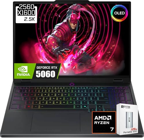 Lenovo Legion 5 15.1 WQXGA OLED 165Hz Gaming Laptop, NVIDIA GeForce RTX 5060 8GB GDDR7, AMD Ryzen 7-260(>Intel i9-13905H), WiFi 7, RGB Backlit, Win11 Home, W/128GB PSD(64GB|4TB SSD)