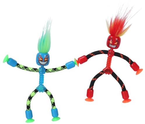 Zing RopeBot Jouet à ventouse – Figurine robot avec mains et pieds à forte aspiration | Jeu sensoriel engageant et grimpeur de fenêtre | Jouet de voyage silencieux pour voiture et avion | Jouet