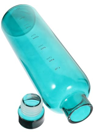 NIYANGLE Bouteille D'eau Portable 500 Ml en Verre Transparent avec Graduation Verte, Réservoir D'eau Portable pour Sport et Bureau, Tasse à Boisson Pratique pour Hydratation Quotidienne