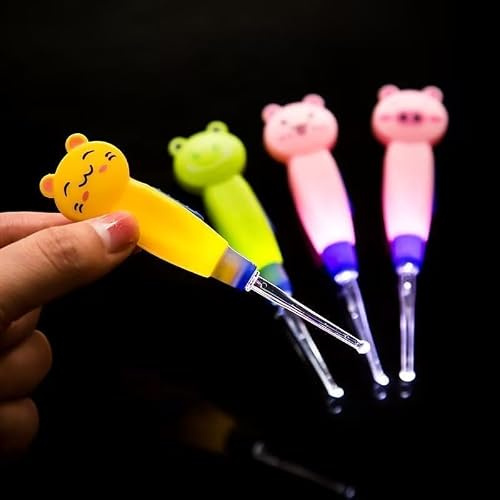 1Pc Cute Flashlight Earpick,Earwax Cleaning and Removal Tools, Light Led Earpick Wax for Adults and Children Ear Safe