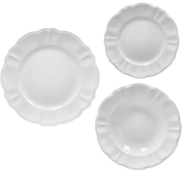 BRANDANI Servizio Tavola Georgette Set Piatti 18 Pezzi in Porcellana