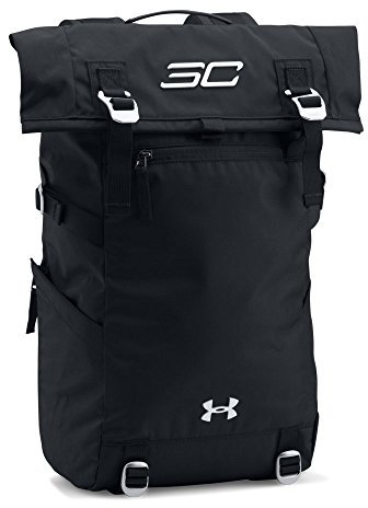 Under Armour Adult SC30 Signature Rolltop Backpack, Black (001)/Silver, One size
