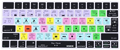 XSKN Magic Keyboard Final Cut Pro Shortcut Keyboard Cover, XSKN Durable FCPX Hotkeys Silicone Keyboard Skin for Apple Magic Keyboard MLA22LL/A, MLA22B/A (US & EU Version)