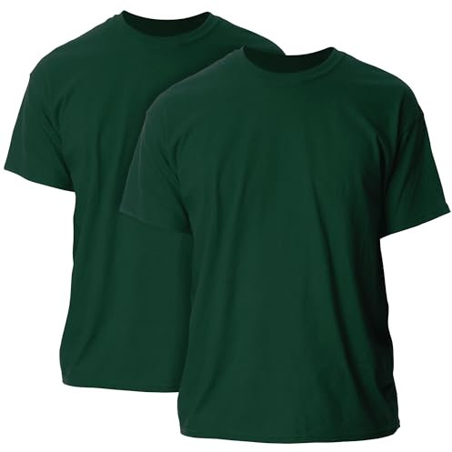 Gildan Unisex-Adult Ultra Cotton T-Shirt, Style G2000, Multipack, Forest Green (2-Pack), M