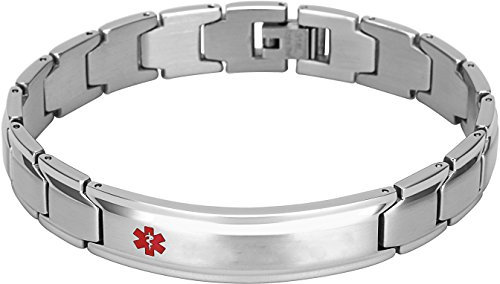 Smarter LifeStyle Elegantes medizinisches Notfall-Armband aus chirurgischem Stahl für Herren