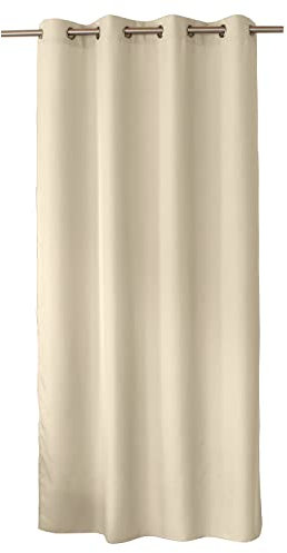 ED ENJOY HOME Rideau Décoratif à Œillets argentés, 140x240 cm, Ecru, 100% Polyester, Satiné, Collection Basic