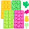 CODIRATO 4 PCS Moldes de Silicona sin BPA, Moldes de Gelatina Moldes de Caramelo Moldes de Chocolate para Hacer Tortas de Jabón de Gelatina Muffin Gummy (Cactus, Flamingos y Coco Tree and Pineapple)