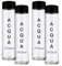 BrandPrint - Set di 4 Bottiglie in Vetro Cilindro da 750 ml con Tappo a Vite | Serigrafate Acqua Naturale | Bottiglie per Acqua e Bibite | Eleganti e Riutilizzabili