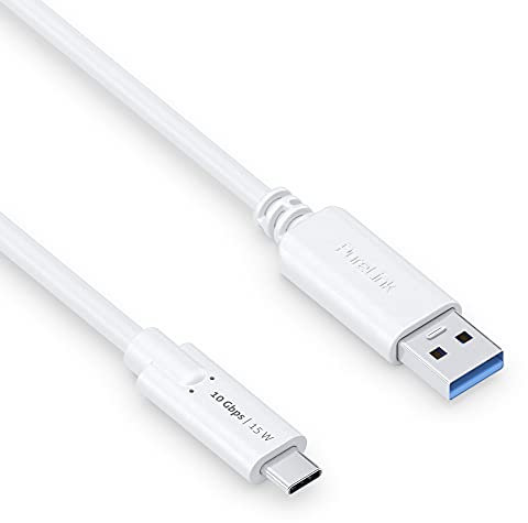 PureLink câble USB-C vers USB-A, USB 3.1 Gen 2 avec transfert de données 10 Go/s, blanc, 0,50 m