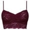 Snocks Spitzen BH - Damen Bustier Spitze, Ohne Bügel, Verstellbare Träger, Elastischer Bund - Angenehm Weiche Material, Sinnliches Design - Gr. L - Farbe Weinrot