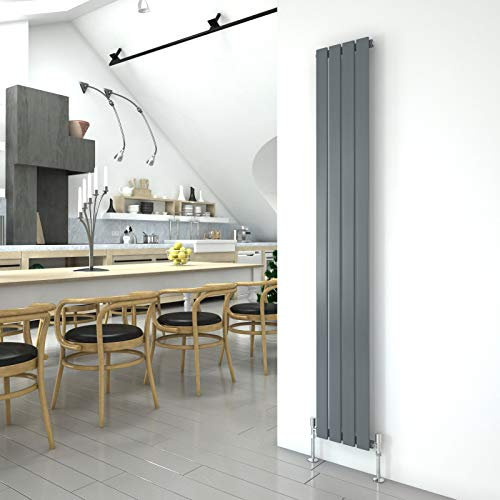 Anthracite Vertical Radiator 1800x272mm Single Flat Panel Designer Radiator Interior Design