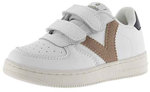 victoria Low-TOP Tiempo Lederoptik Logo IM Kontrast UND RIEMENVERSCHLUSS CUARZO 35