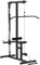 HOMCOM Stazione Fitness Pull Down, Power Tower Multifunzione per Palestra in Casa con Panca Regolabile a 3 Livelli, in Acciaio per Home Gym Casa, 107x120x190cm, Nero