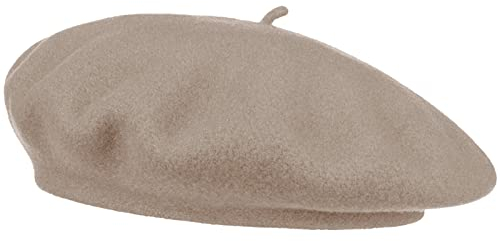 Van Der Rich ® - Baskenmütze (100% Wolle) Französisch Einfarbig - Damen (Hellbraun)
