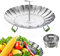 LCPUD Steamer Basket, Veggie Steamer Basket for Cooking Stainless Steel Folding Vegetable Steamer Insert with Extending Removable Centre Handle Expandable to Fit Various Size Pot (5.5 to 9 )