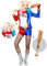 Funidelia | Harley Quinn Kostüm mit Perücke und aufblasbarem Schläger - Suicide Squad für Damen Kostüm für Erwachsene & Verkleidung für Partys, Karneval & Halloween - Größe M