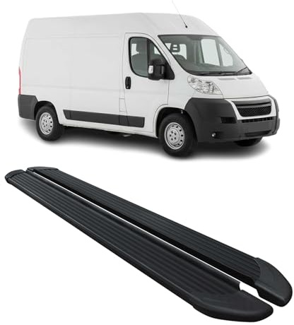 OMAC Seitenschweller Trittbretter Schweller kompatibel mit Peugeot Boxer 2006-26 L2 Alu Schwarz
