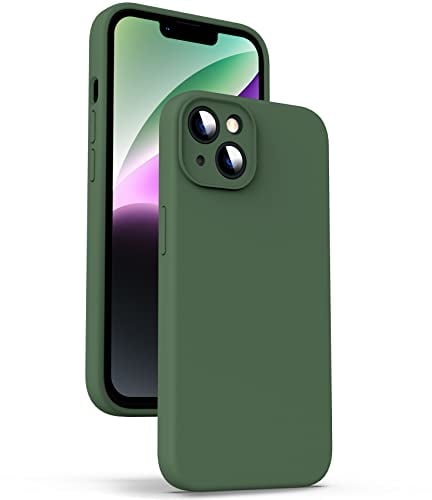 Supdeal Liquid Silicone Case for iPhone 14, [Camera Protection] [Anti Fingerprint] [Wireless Charging] 4 Layer Phone Case Protective Cover, Built-in Microfiber Case Cover, 6.1, Green