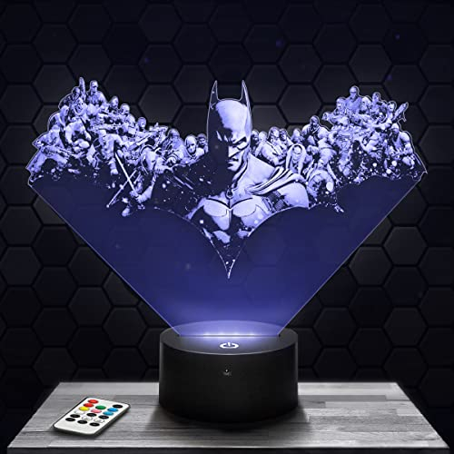 Lampephoto.fr Nachttischlampe - Touch-Nachtlicht Bat man Arkham City 3D-LED-Lampe Illusion, Geschenkidee Weihnachten Geburtstag Junge und Mädchen Nachttischlampe Kinder- oder Erwachsenenzimmer TOP