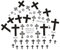 Nirbffo Schwarz Kreuz Temporäre Tattoos Wasserdichte Tätowierung Männer und Frauen kleine Kreuz Tattoos Aufkleber 5 Blätter 10x17CM