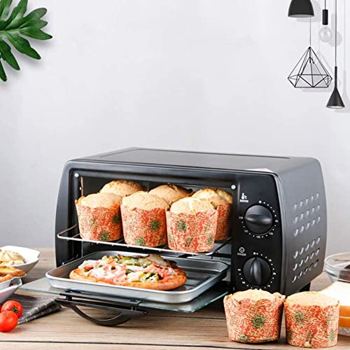 REJOON Mini 9L Toaster Oven Tabletop Cooking Grill Bake Toast Baking Portable Oven 800W 100-250° Stainless Steel (Size : 220V European standard)
