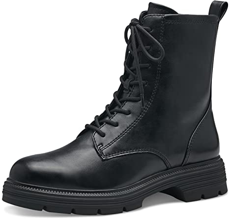 Tamaris Damen Combat Boots, Frauen Stiefeletten,halbstiefel,Kurzstiefel,uebergangsschuhe,uebergangsstiefel,schnürstiefel,Boots,Black,38 EU