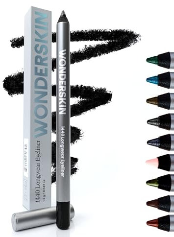 Wonderskin 1440 Longwear Black Wasserdichter Eyeliner-Stift – Anspitzbarer Schwarzer Eyeliner-Stift Und Wischfeste Eyeliner-Stifte (Lakritze)