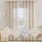 MIULEE Vorhang Gardinen Leinen mit ösen Voile Vorhänge Leinenoptik Gardinen Wohnzimmer Modern Fensterschal Kinderzimmer küchengardinen Schlaufenschal 2er Set 140x175 cm Natur