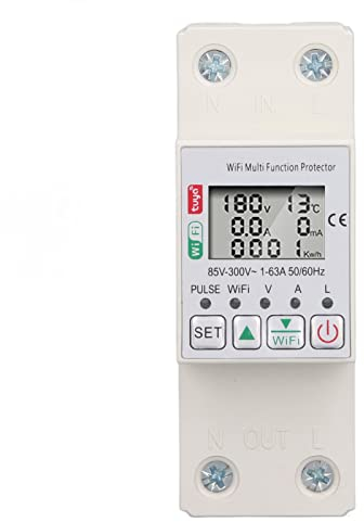 63A WiFi Smart Power Meter Switch WiFi Metering AC85 Bis 300V Leistungsschalter Drahtlose Mobile Fernbedienung Funktioniert mit Tuya APP für DIY Smart Home