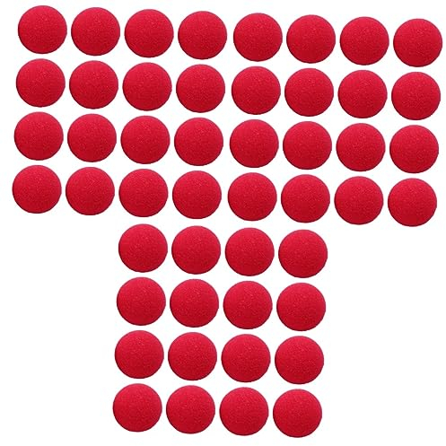 HOMSFOU 150 Stk Clown-nasenball Clown-cosplay-zubehör Rote Nasenkugel Rote Nasenaufkleber Dem Clown Die Nase Anstecken Matschige, Neuartige Nase Zirkus Kind Weihnachten Schwamm Lieferungen