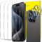 GiiYoon 2+3 Pack Screen Protector for iPhone 15 Pro Max, 3 Tempered Glass Film and 2 Camera Lens Protectors, HD Clear