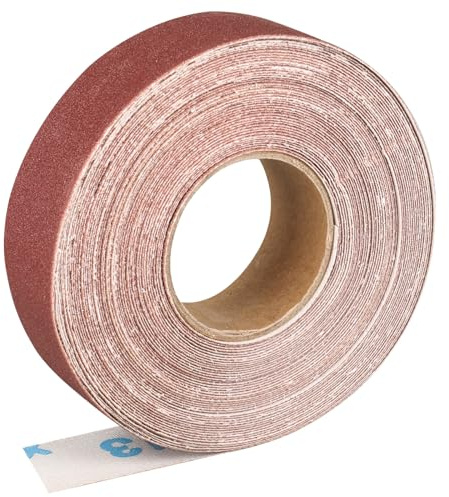 Shineboc-Schleifpapierrolle 2,5 cm x 10 m, Aluminiumoxid-Schleifpapier der Körnung 180, geeignet zum Schleifen, Holz, Möbelbearbeitung, Edelstahl und Karosseriebearbeitung