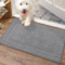 BEQHAUSE Door Mats 50x80cm, Washable Indoor Doormat TPR Non-slip, Dirt Trapper Front Door Mat Inside, Super Absorbent Entrance Rug for Entryway, Pets and Dogs- Light Grey