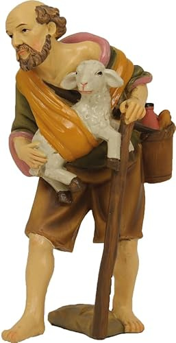 FADEDA Hirte mit Lamm/Höhe:7 cm/handbemalt/detailgetreue Krippen Figuren - Weihnachten Tisch Dekoration Krippe Zubehör