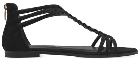 Tamaris Damen Sandaletten, Frauen Sandalen,Sommersandalen,bequem,flach,Sommerschuhe,Freizeitschuhe,offene Schuhe,Strandschuhe,Black,38 EU