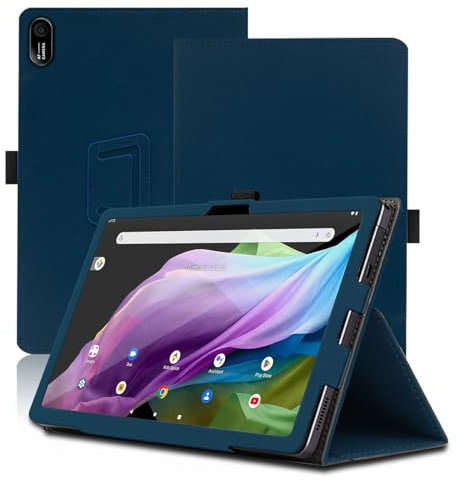 Funda para Acer Iconia Tab P10, 10.4 Inch, Acer Iconia Tab P10 Tablet Funda, Funda Protectora Plegable con Soporte para Lápiz y Correa para la Muñeca, Protección Total. (Azul)