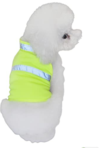 Kisangel Hundekleidung Reflektorweste Hundeweste Haustier Reflektierende Hundespazierweste Fluoreszierend Gelb-s Sichtbarkeit