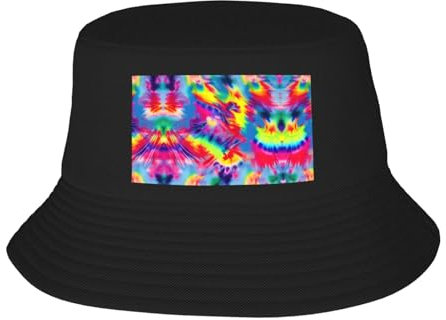 Fischerhut mit Batikmuster, Sonnenhut für Damen und Herren, Sommer, Urlaub, Reisen, Strand, breite Krempe, faltbarer Fischerhut, Batik-Muster., Einheitsgr��e