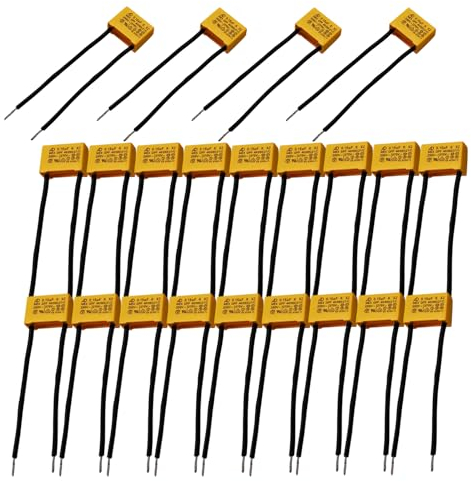 LNGJIN 22 Stück, Entstörkondensator Radial,0.22uF 275V X2 Sicherheits Kondensatoren, LED Entstörer Kondensator, für High Density Leiterplattenbauteile, Blinklampen, Nicht Beleuchtete LED Lampen