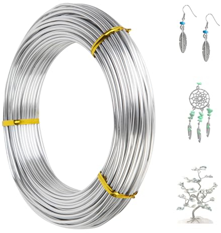 Basteldraht 1mm x 30m Schmuckdraht, Draht zum Basteln Aluminiumdraht Bindedraht Modellierdraht Draht Rostfrei für Bastelarbeiten und Schmuckherstellung (Silber)