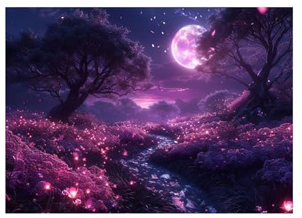 WQBQKKX Wald Bilder Abstrakter Wald Groß Leinwand Bilder,Lila, schwarz Bild Modern Wandbilder Wohnzimmer Schlafzimmer Wanddekoration-30x45cm Ungerahmt