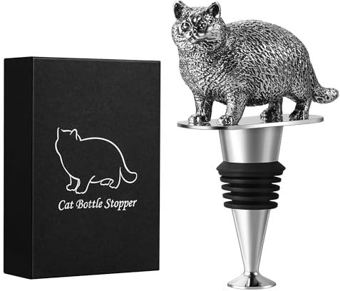 Cat Gifts Wine Bottle Stopper, Gifts for Cat Lover Gift Ideas for Women Men with Gift Box