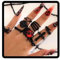 Gothic Schwarz und Rot Nagel Ringe Totenkopf Spinnen Knochen Motive, Metall