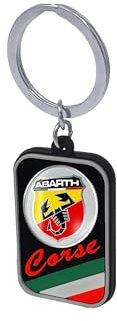 4R Quattroerre.it Schlüsselanhänger Abarth Corse Wappen 4,2 x 2,6 cm, rot, One size