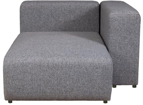 [en.casa] Sofa-Modul Suldal Longchair mit Armlehne rechts Recamiere Sofa-Element Modulares Sofa gepolstert 153 x 109 x 68 cm Textil Couch-Element Grau