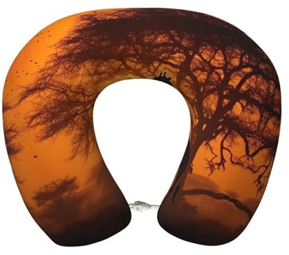 KOUUIP Giraffe bedrucktes Nackenkissen für zusätzlichen Komfort, leicht für Flugzeugreisen, Autonome Autos