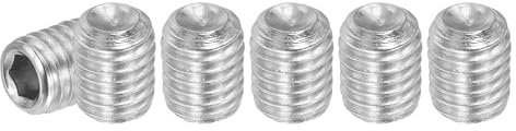 PATIKIL 30 Pcs Hex Socket Grub Screw, M8x8mm Flat Point Grub Bolt 304 Stainless Steel Head Socket Set Screws for Door Handles Light Fixture Repair