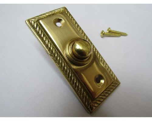 Traditional Old Style Bell Push Door Bell Wired (Polished Brass Georgian)