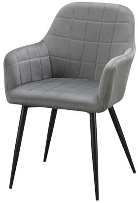 HTI living Esszimmerstuhl Grau Velvet Albany bequemer Stuhl für ESS- und Wohnzimmer
