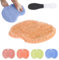 Rufenpurify Silicone Shower Foot Scrubber Mat,Solespa Hands-Free Silicone Foot Scrubber Mat,Shower Foots Scrubbers Mats with Non-Slip Suction Cups for Use in Cleaner Men and Women (Orange, 1pcs)